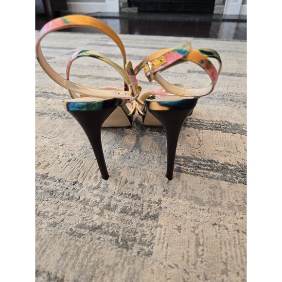 Nine West Floral Heels Open Toe Size 8 - Picture 4 of 9